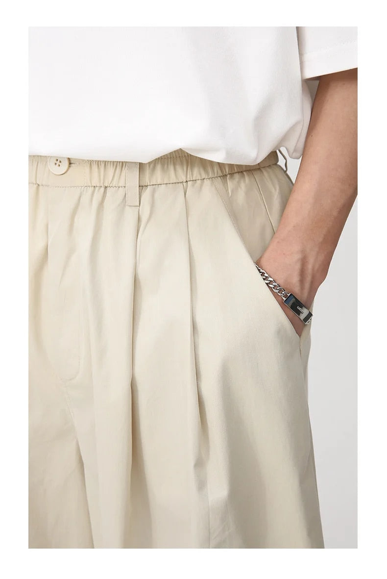 Elastic Waist Wide Casual Trousers - INTOHYPEZONE