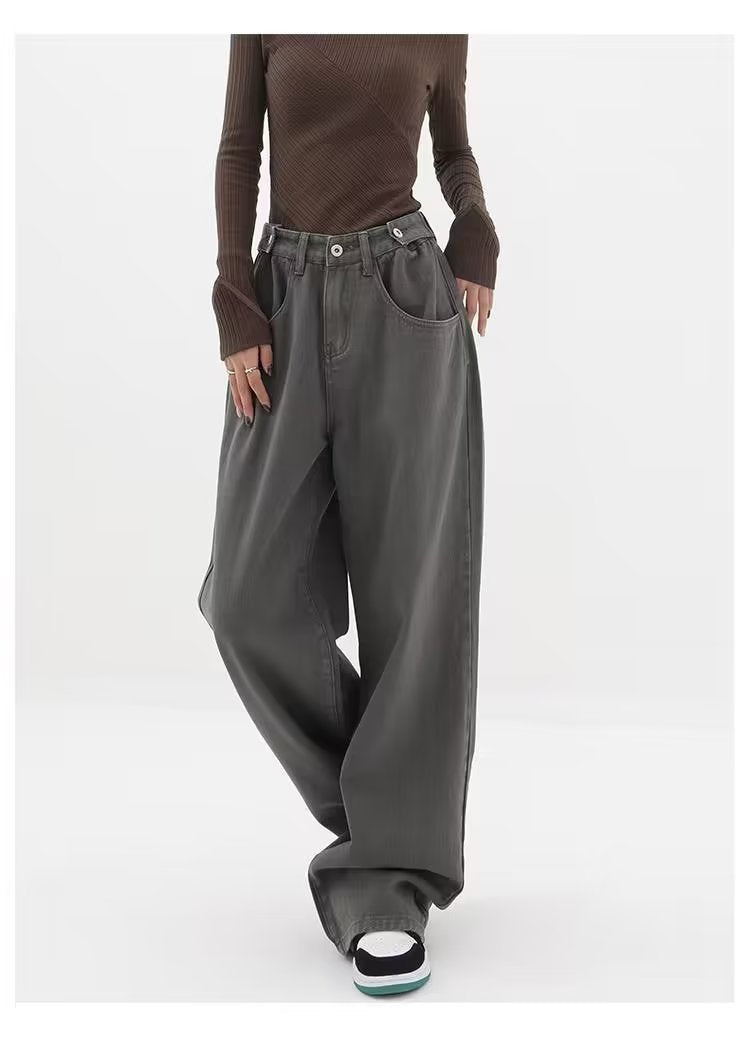 High Waist Straight Denim Pants - INTOHYPEZONE