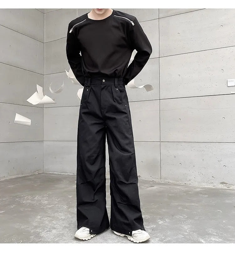 Pleated Loose Wide Leg Trousers - INTOHYPEZONE