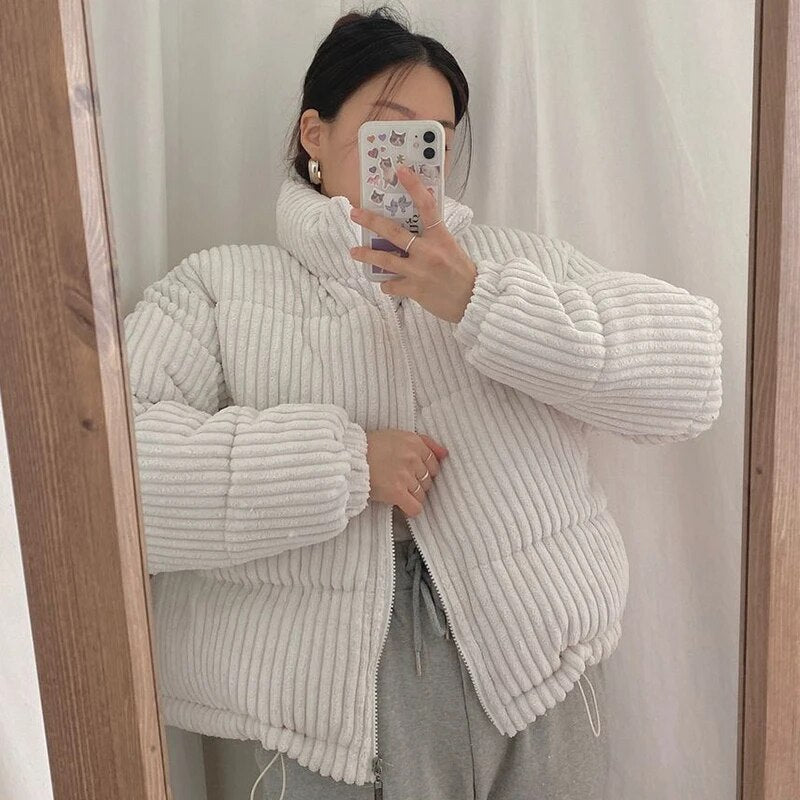 Corduroy Cropped Jackets - INTOHYPEZONE