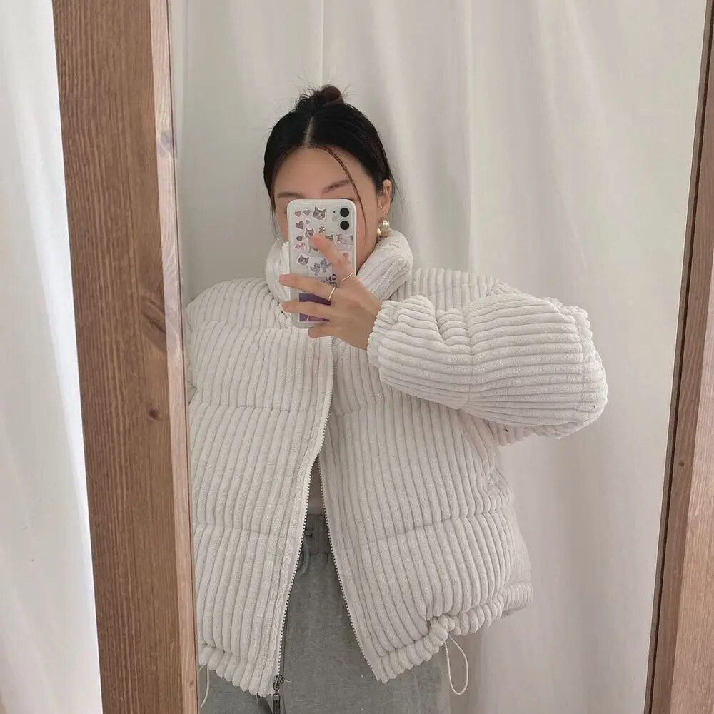 Corduroy Cropped Jackets - INTOHYPEZONE