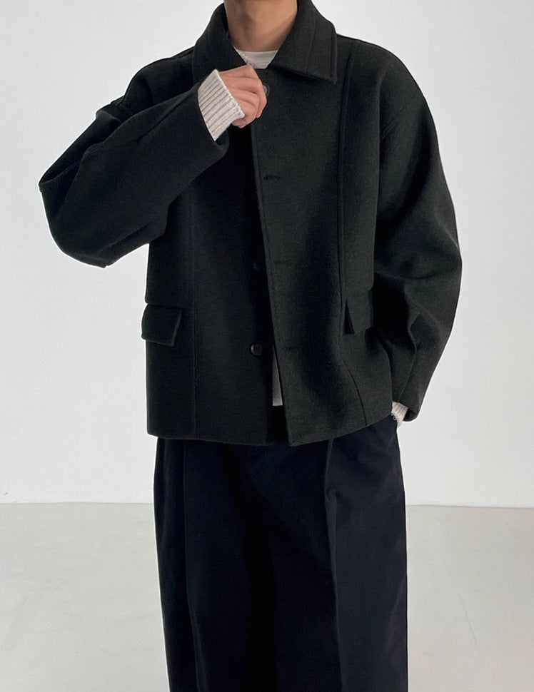 Solid Color Woolen Jacket - INTOHYPEZONE