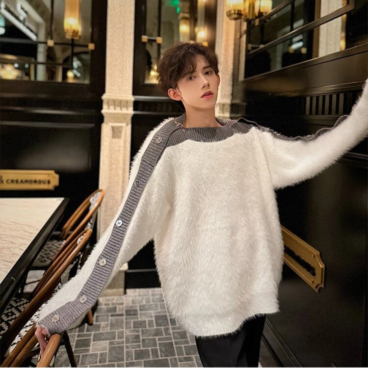 Plush Patchwork Knitting Pullover - INTOHYPEZONE