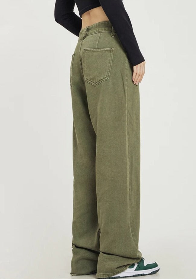 High Waist Straight Denim Pants - INTOHYPEZONE