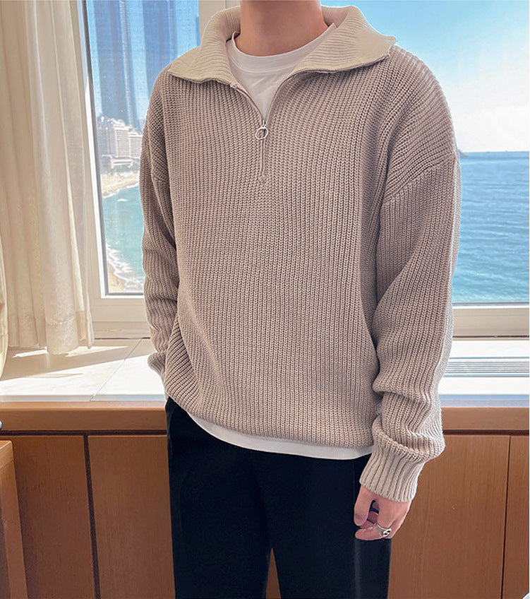 High Neck Zipper Sweater - INTOHYPEZONE