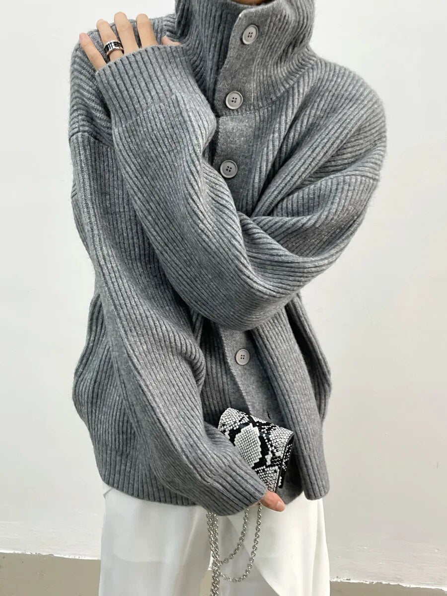 Turtleneck Lamb Wool Knitted Sweater - INTOHYPEZONE