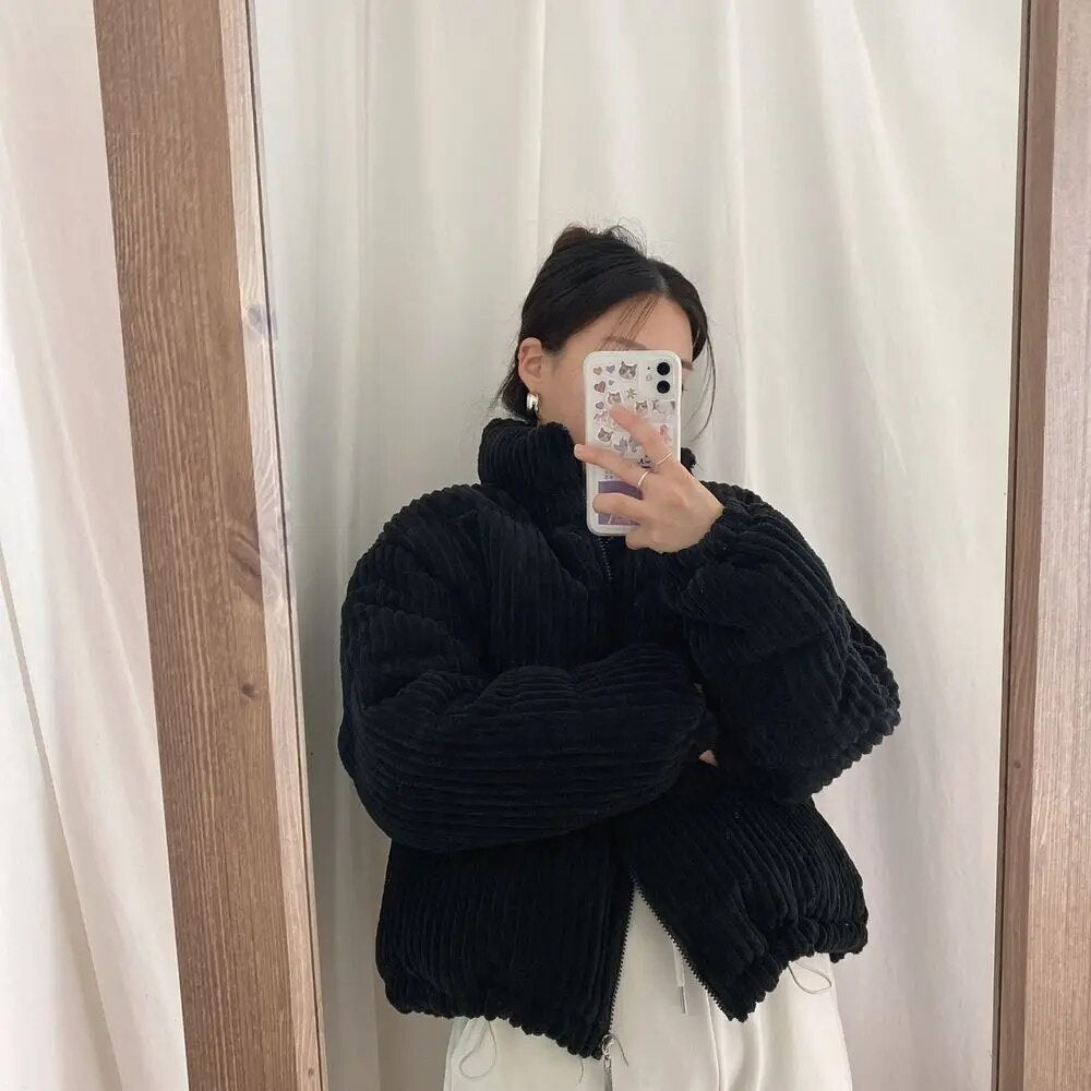 Corduroy Cropped Jackets - INTOHYPEZONE
