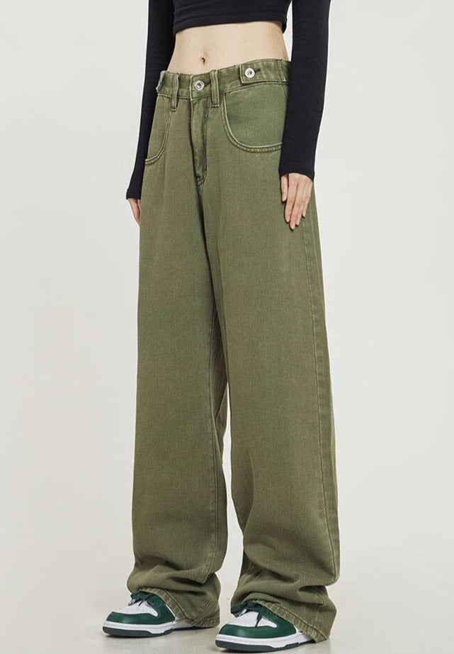High Waist Straight Denim Pants - INTOHYPEZONE