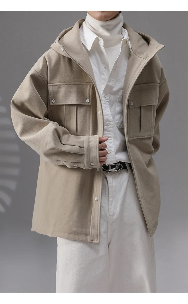 Hooded Woolen Short Jacket - INTOHYPEZONE