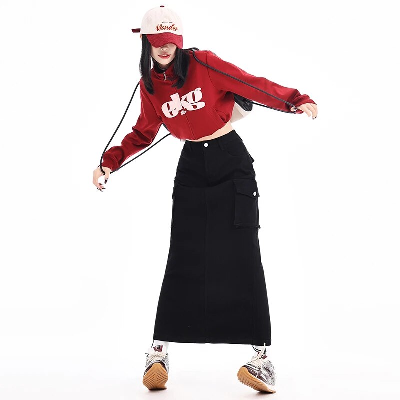 Flap Pocket Denim Skirt - INTOHYPEZONE