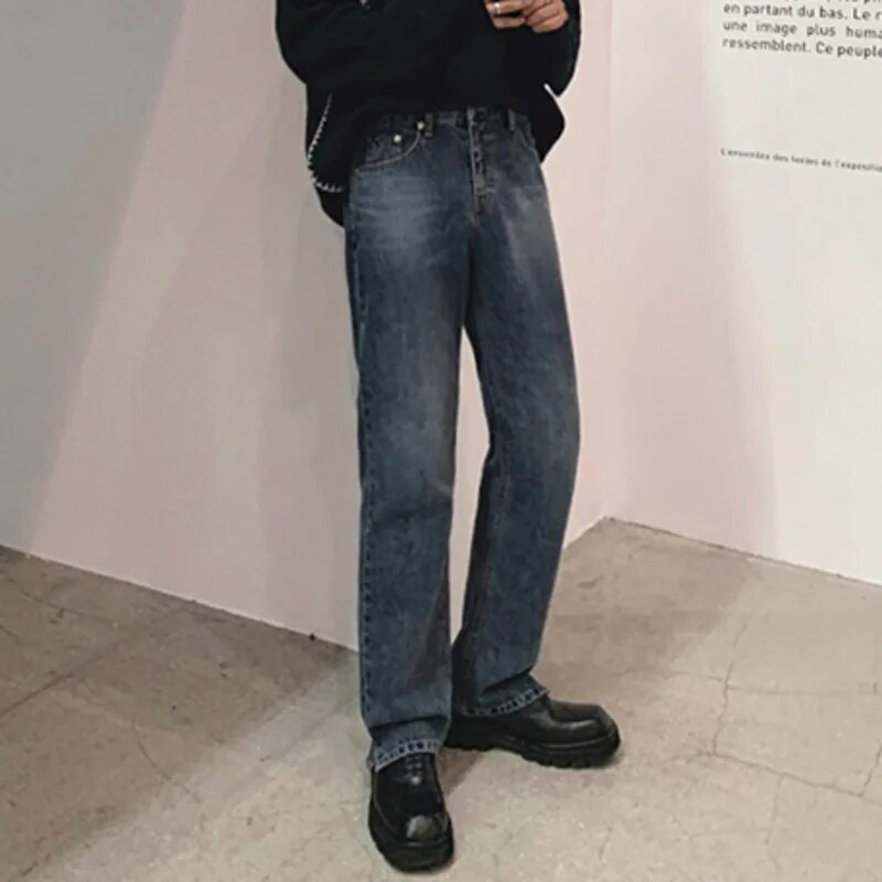 Split Bottoms Vintage Straight Jeans -INTOHYPEZONE