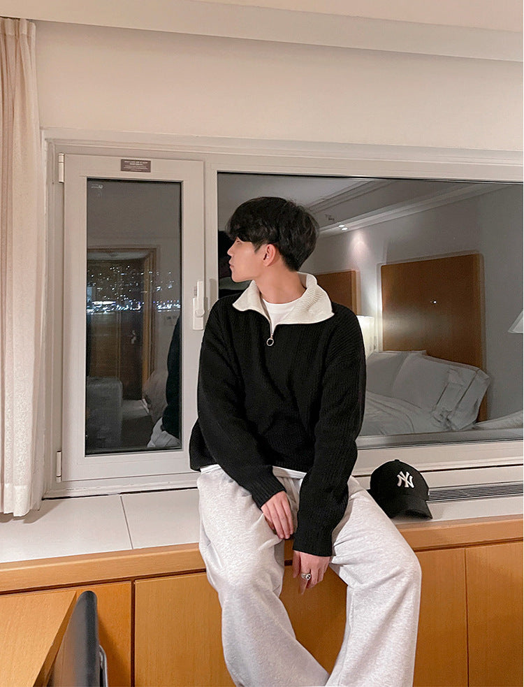 High Neck Zipper Sweater - INTOHYPEZONE