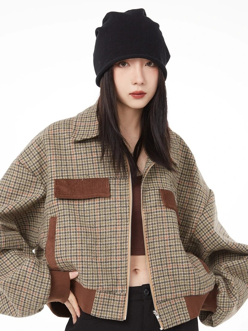 Striped Turn Down Collar Jacket - INTOHYPEZONE