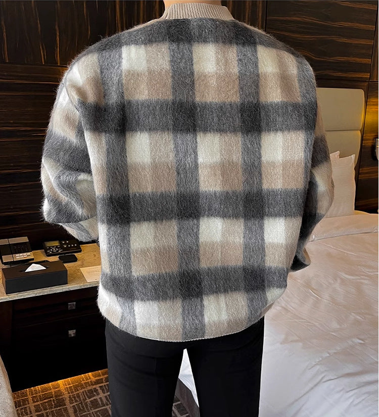 Plaid Long Sleeve Patchwork Sweatshirt - INTOHYPEZONE