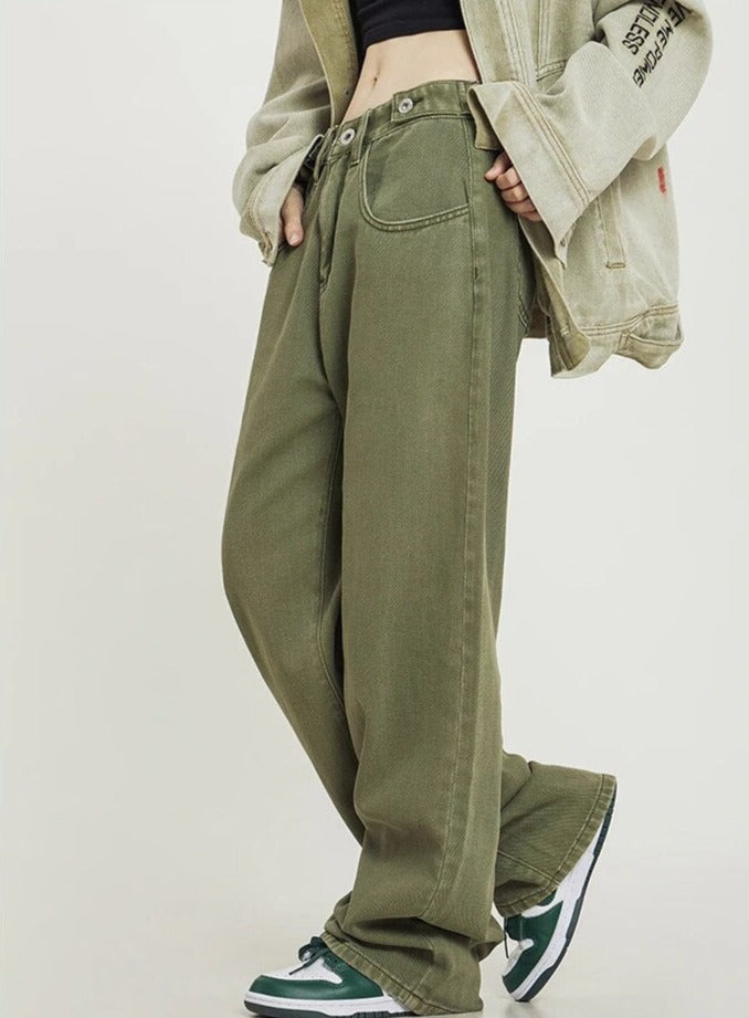 High Waist Straight Denim Pants - INTOHYPEZONE