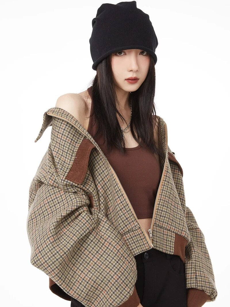 Striped Turn Down Collar Jacket - INTOHYPEZONE