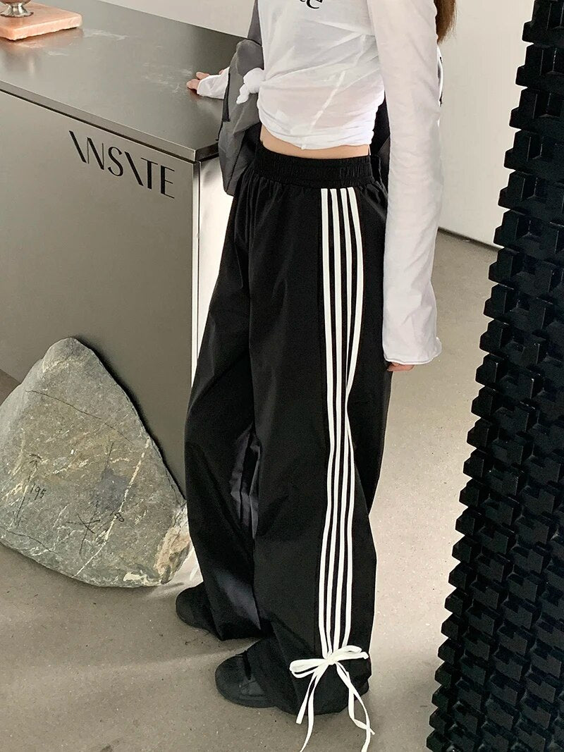 Black Stripe Casual Sweatpants - INTOHYPEZONE
