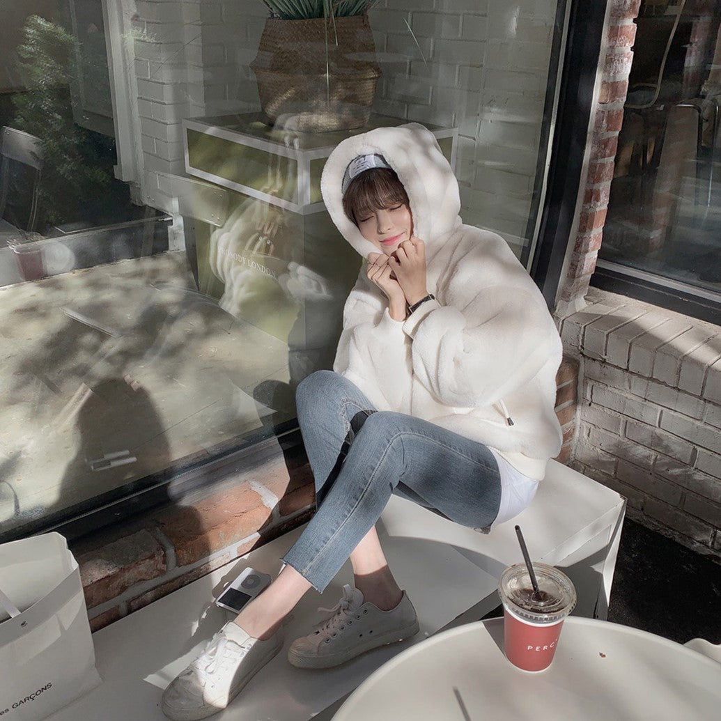 Big Pocket Plush Hooded Fashion Jacket - INTOHYPEZONE