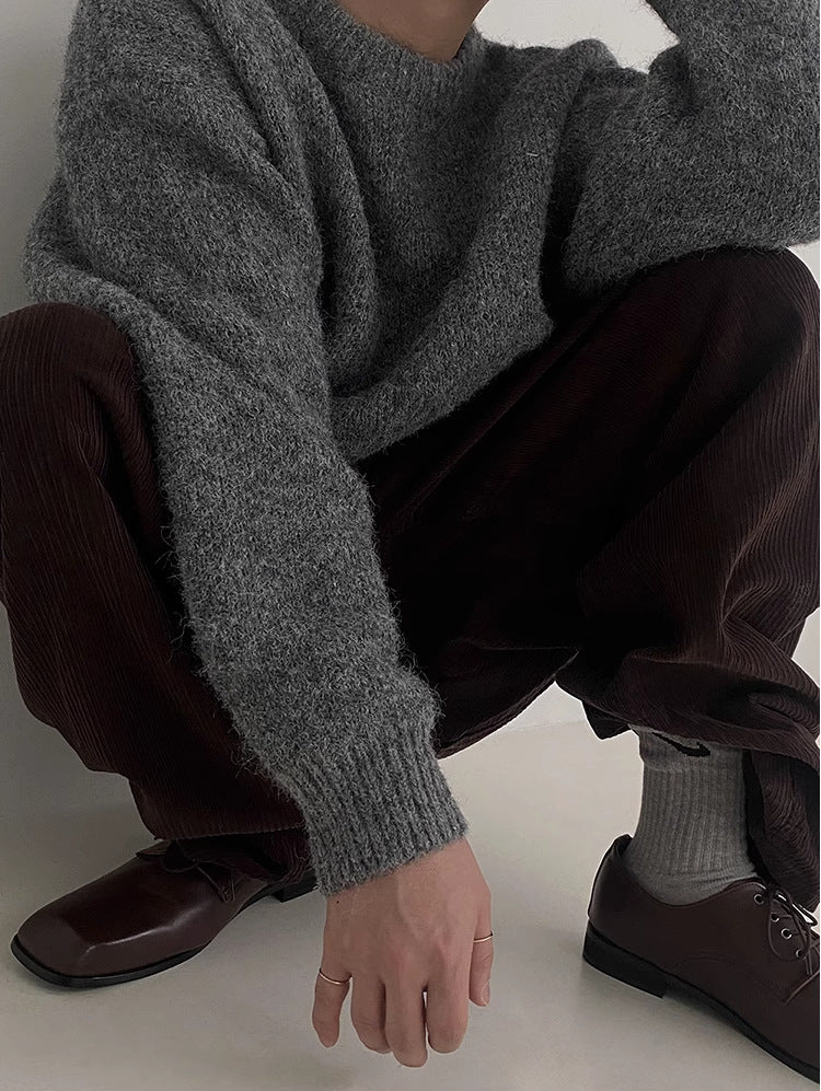 Round Neck Pullover Sweater - INTOHYPEZONE