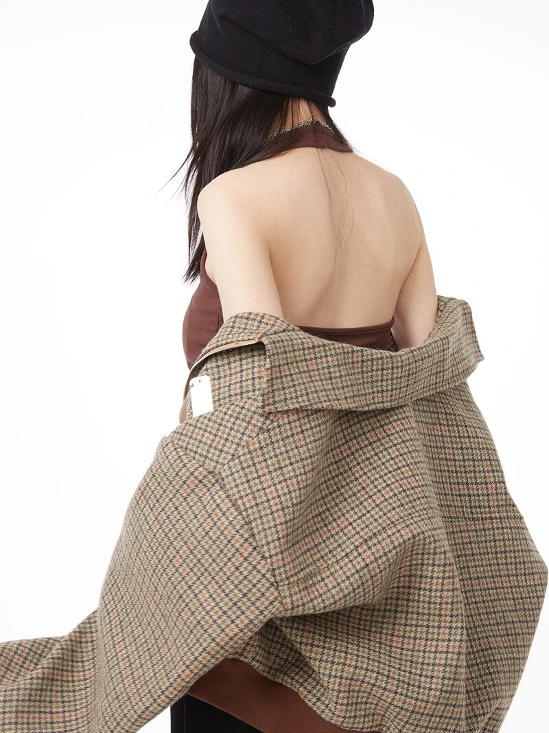 Striped Turn Down Collar Jacket - INTOHYPEZONE