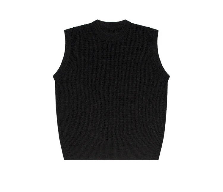 Sleeveless Round Neck Knitted Vest - INTOHYPEZONE