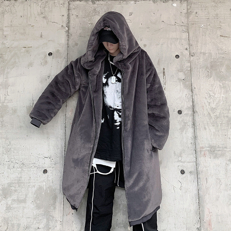 Cotton Hooded Woolen Long Coat - INTOHYPEZONE