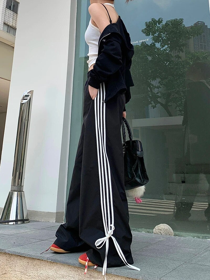 Black Stripe Casual Sweatpants - INTOHYPEZONE