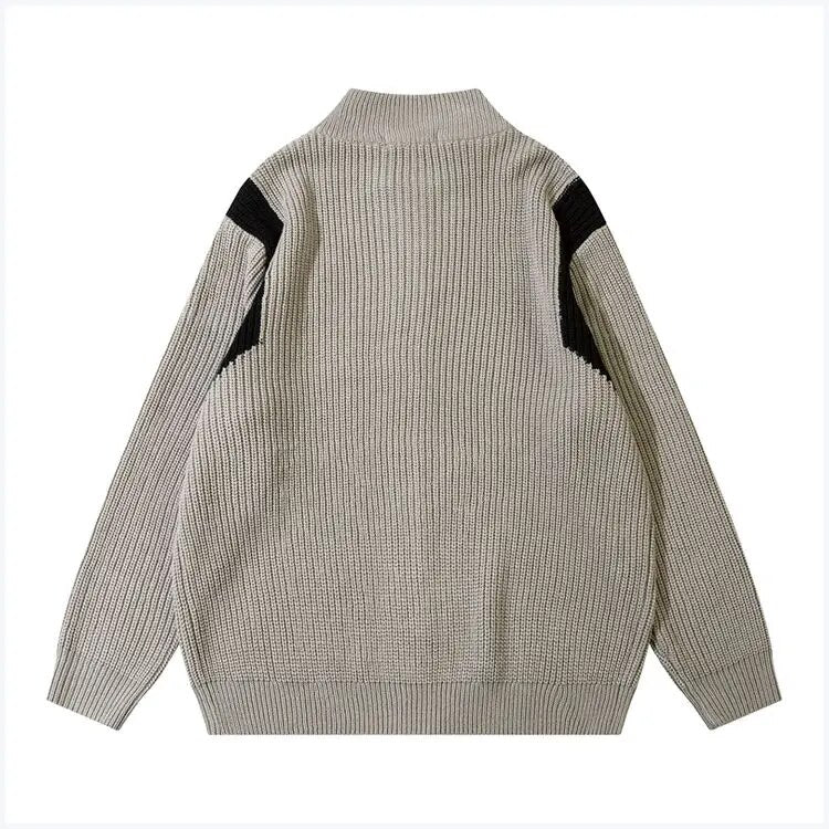Oversized Zip Up Knitted Cardigan - INTOHYPEZONE