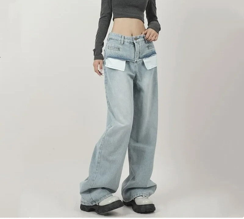 Light Blue High Waist Denim Pants - INTOHYPEZONE