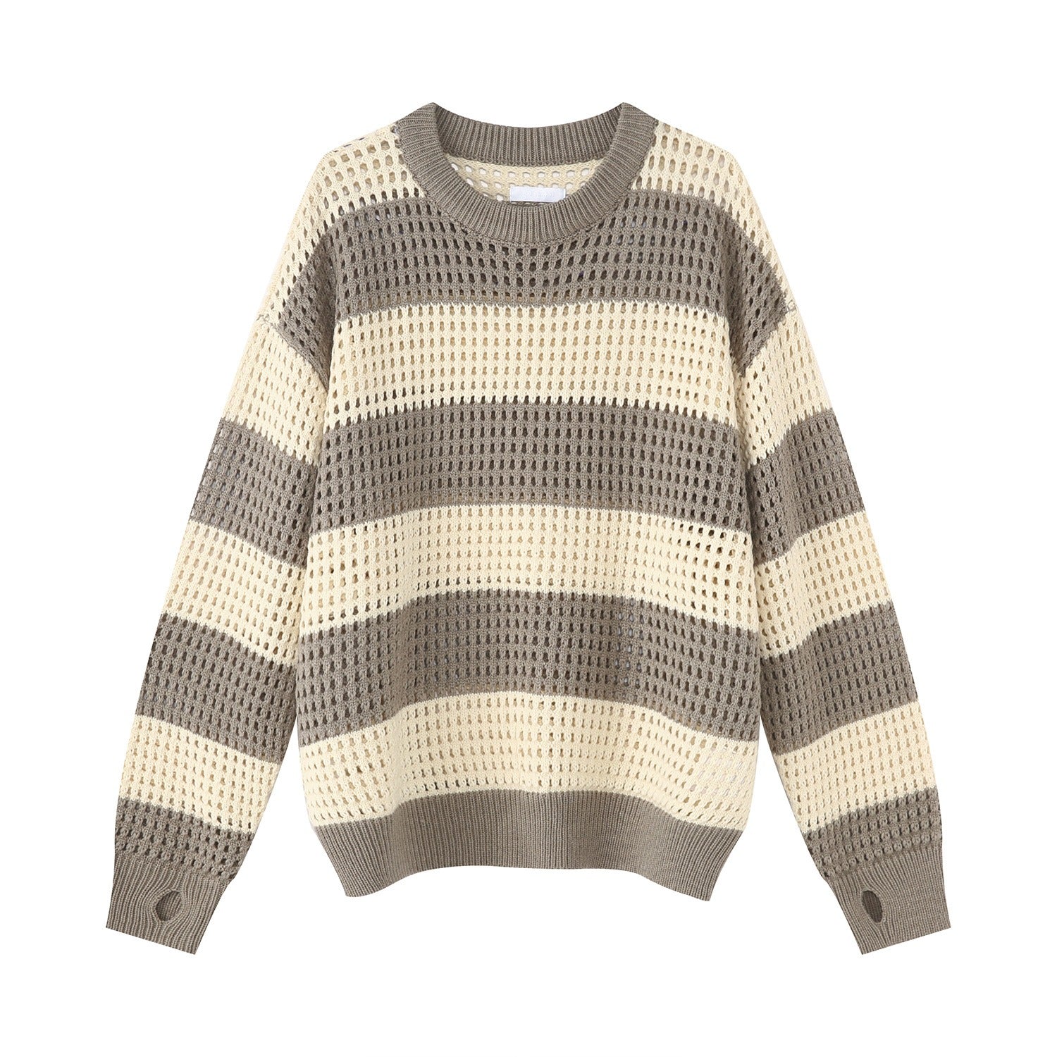 Mesh Hollow Striped Sweater - INTOHYPEZONE