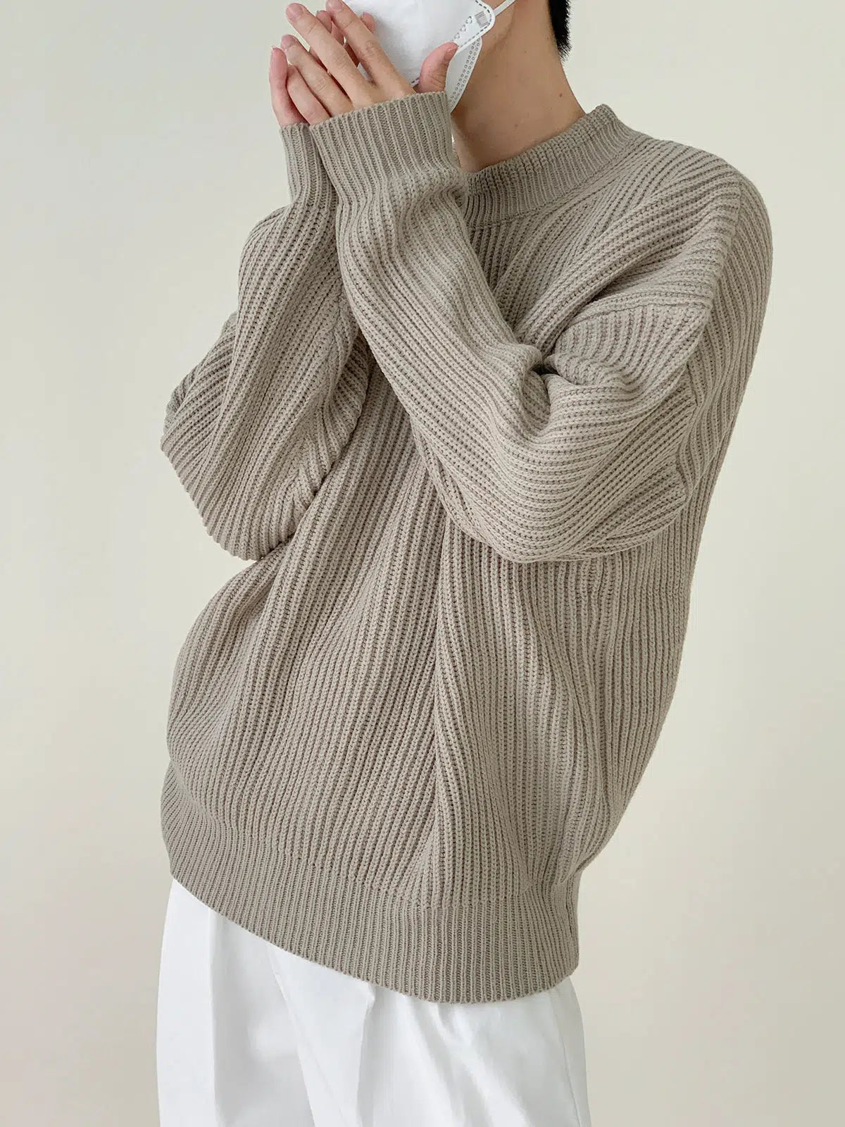 Stand Collar Zipper Knitted Sweater - INTOHYPEZONE