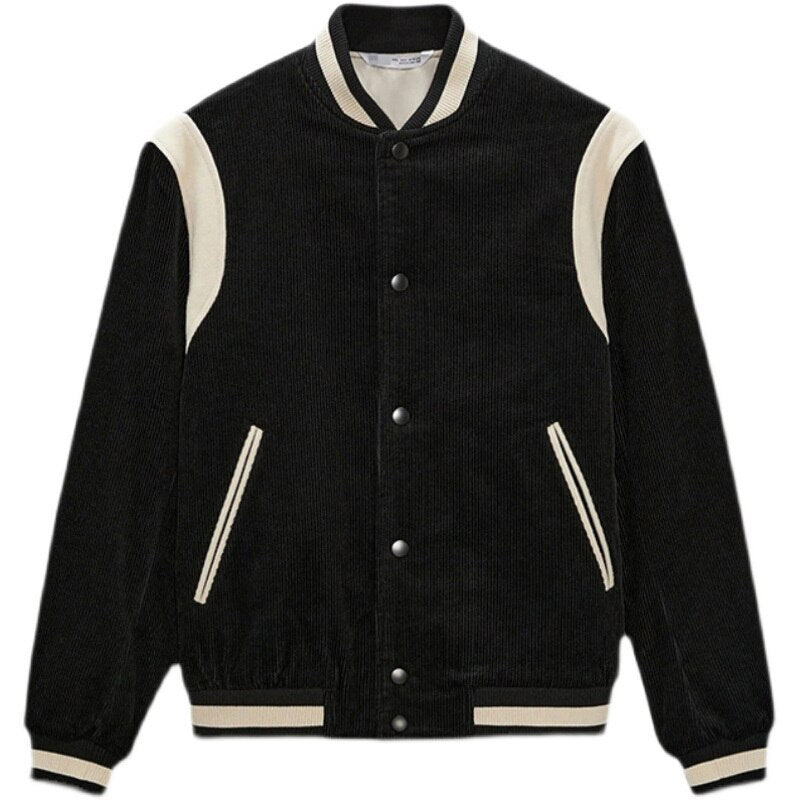 Single Breasted Corduroy Baseball Jacket