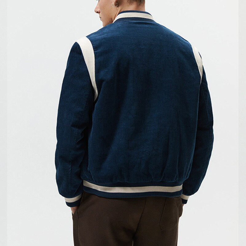 Single Breasted Corduroy Baseball Jacket
