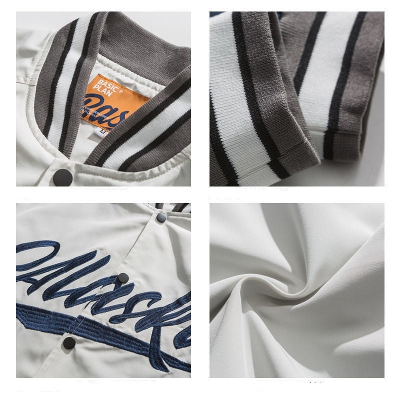 LETTER EMBROIDERY VARSITY JACKET - INTOHYPEZONE