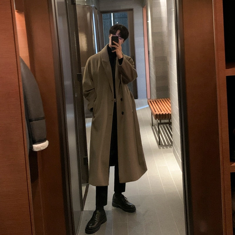 ELEGANT SINGLE-BREASTED WOOL OVERCOAT - INTOHYPEZONE