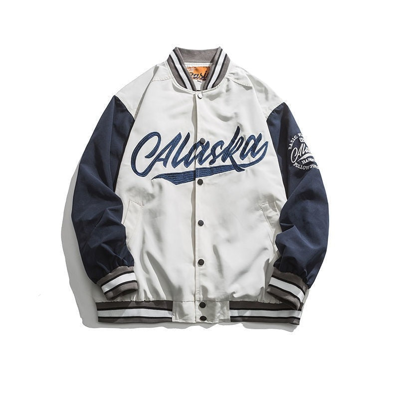 LETTER EMBROIDERY VARSITY JACKET - INTOHYPEZONE