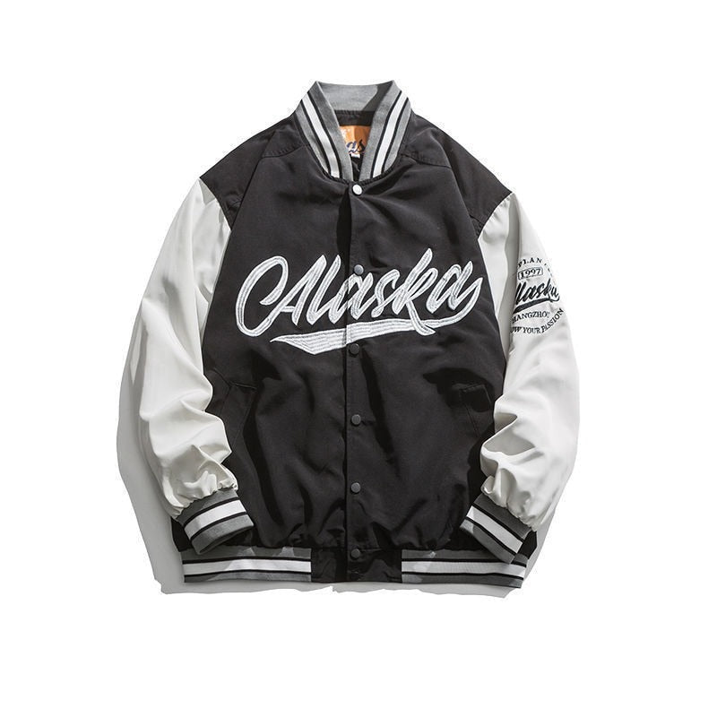LETTER EMBROIDERY VARSITY JACKET - INTOHYPEZONE
