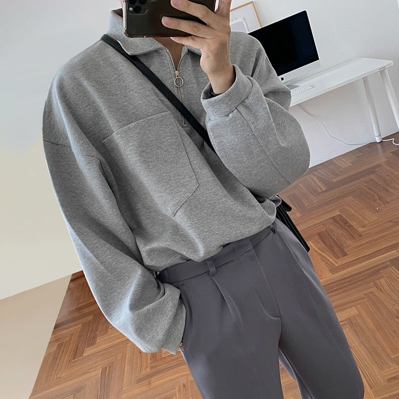 HALF ZIPPER SWEATSHIRT - INTOHYPEZONE