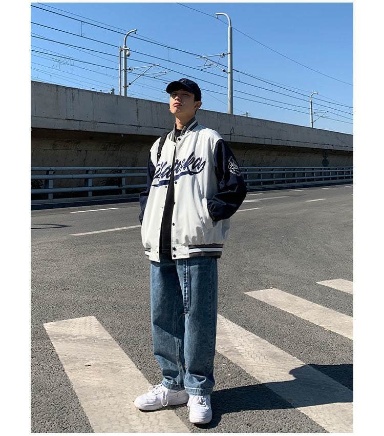 LETTER EMBROIDERY VARSITY JACKET - INTOHYPEZONE