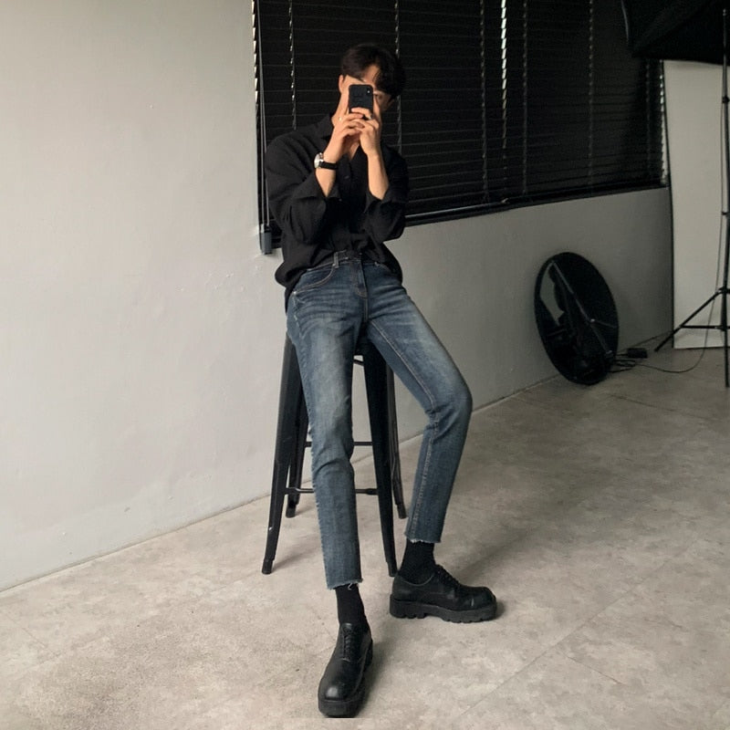 SLIM FIT CROPPED JEANS - INTOHYPEZONE