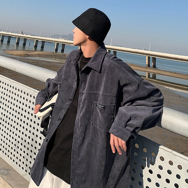 OVERSIZE CORDUROY SHIRT - INTOHYPEZONE