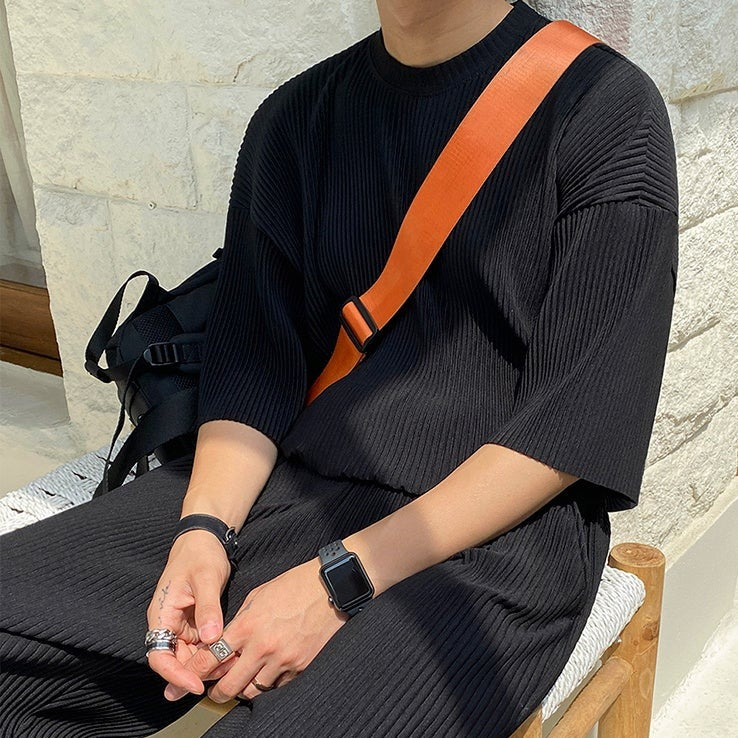 PLEATS TEE + PANTS SET - INTOHYPEZONE