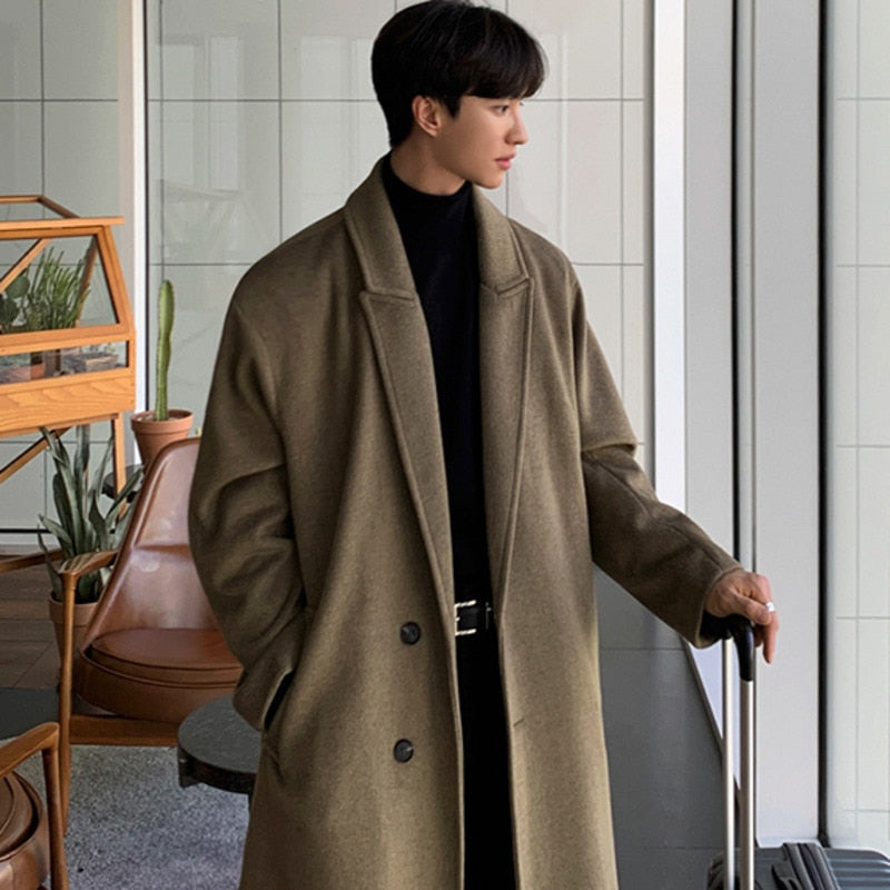 ELEGANT SINGLE-BREASTED WOOL OVERCOAT - INTOHYPEZONE