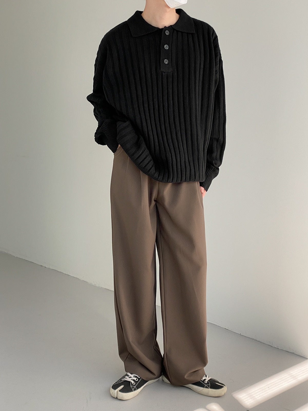 TURN DOWN COLLAR SWEATER - INTOHYPEZONE