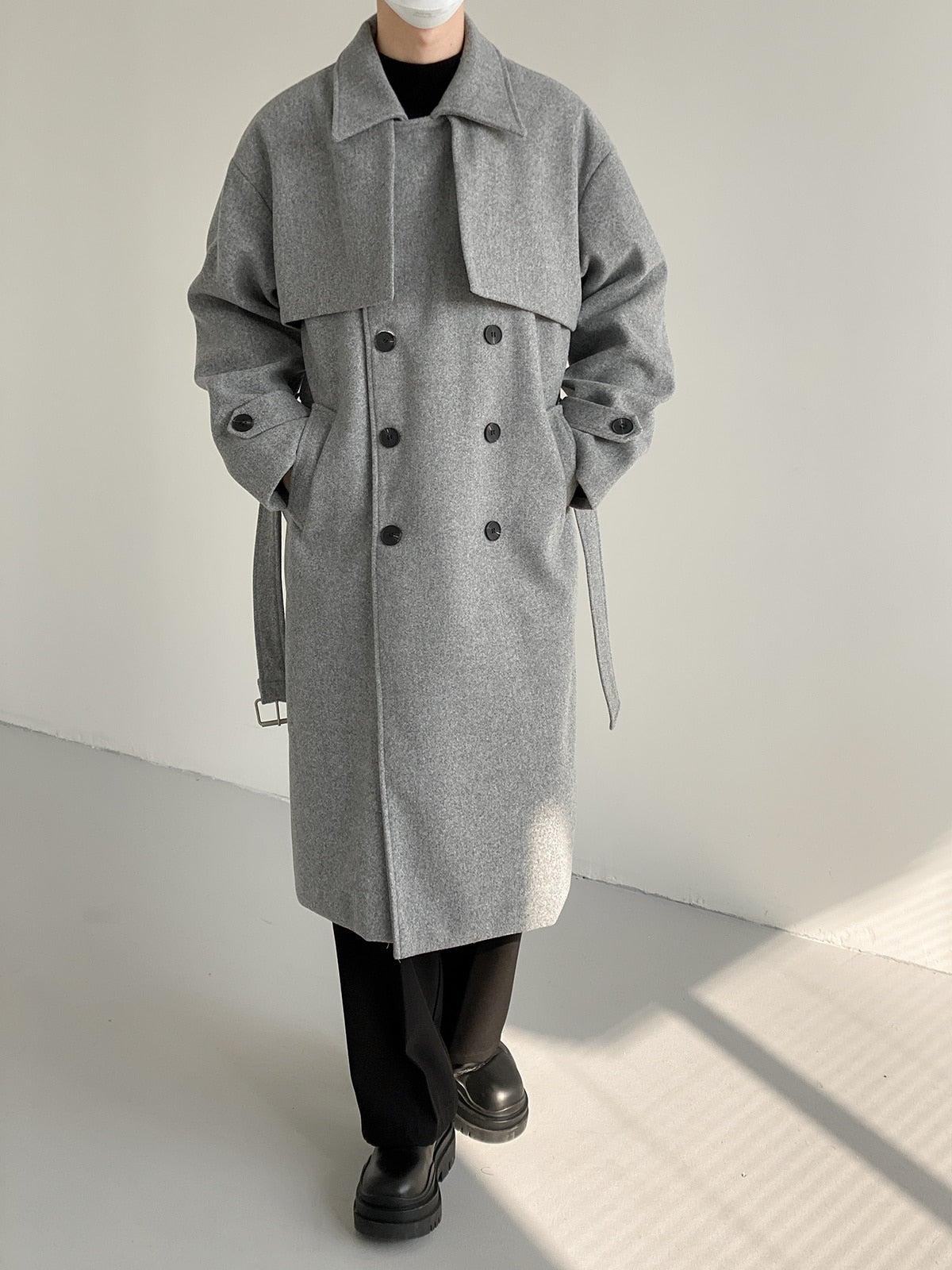 WOOLEN KNEE LONG TRENCH COAT - INTOHYPEZONE