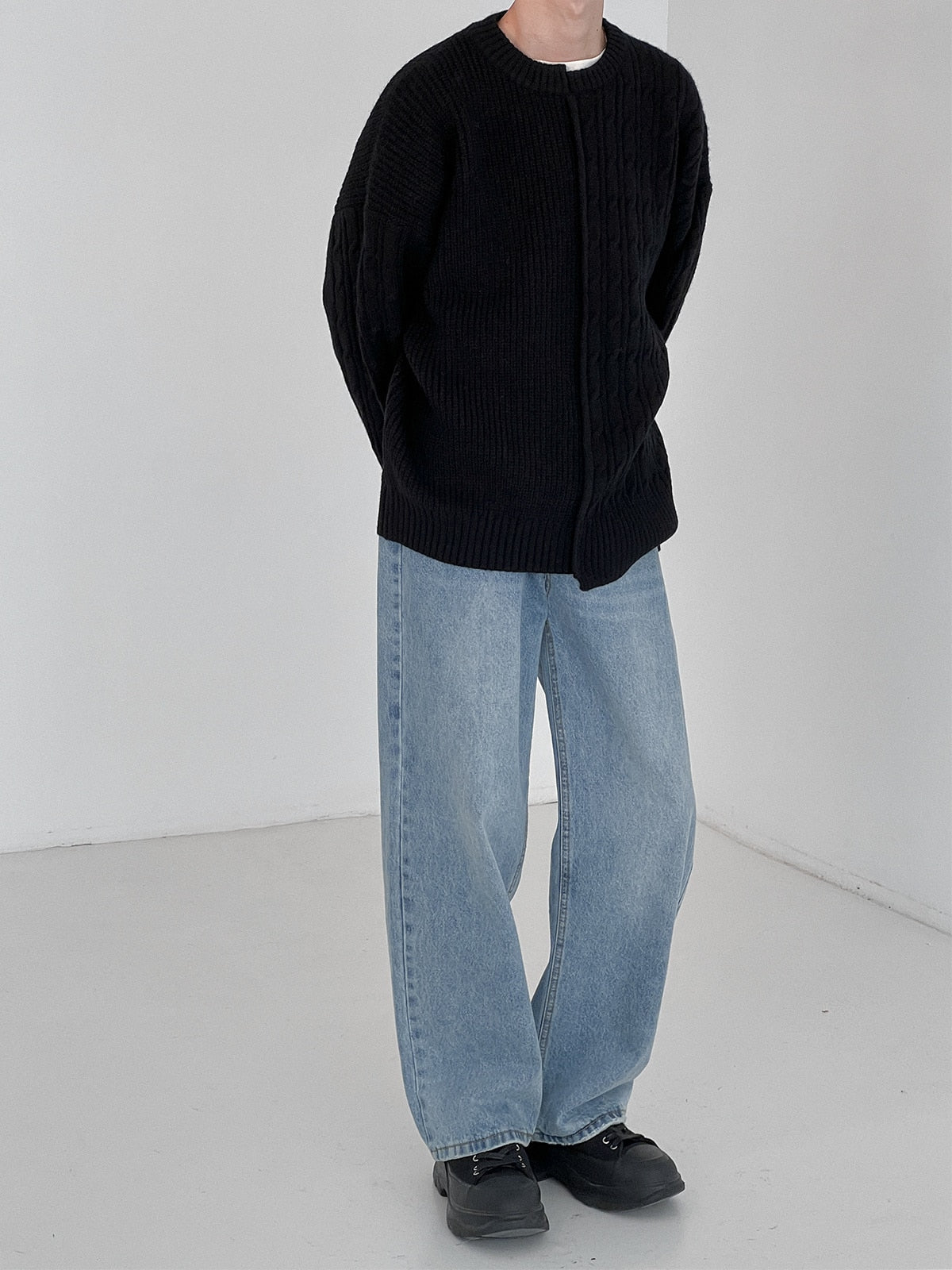 IRREGULAR KNITTED SWEATER - INTOHYPEZONE