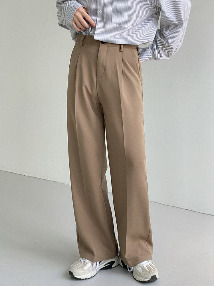 KHAKI CASUAL LOOSE FIT PANTS - INTOHYPEZONE