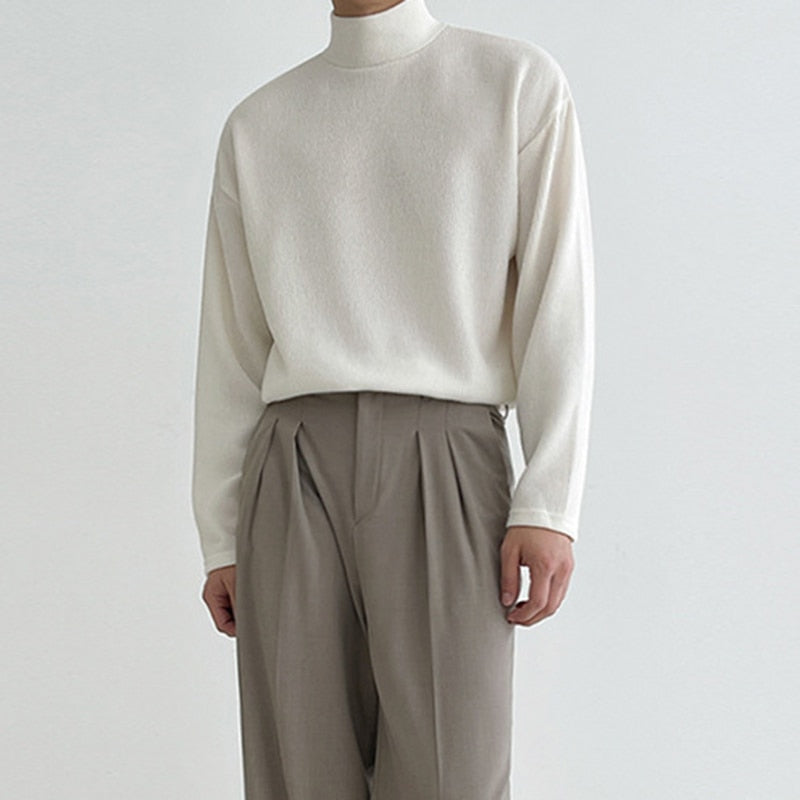 HALF NECK LONG SLEEVE TEE - INTOHYPEZONE