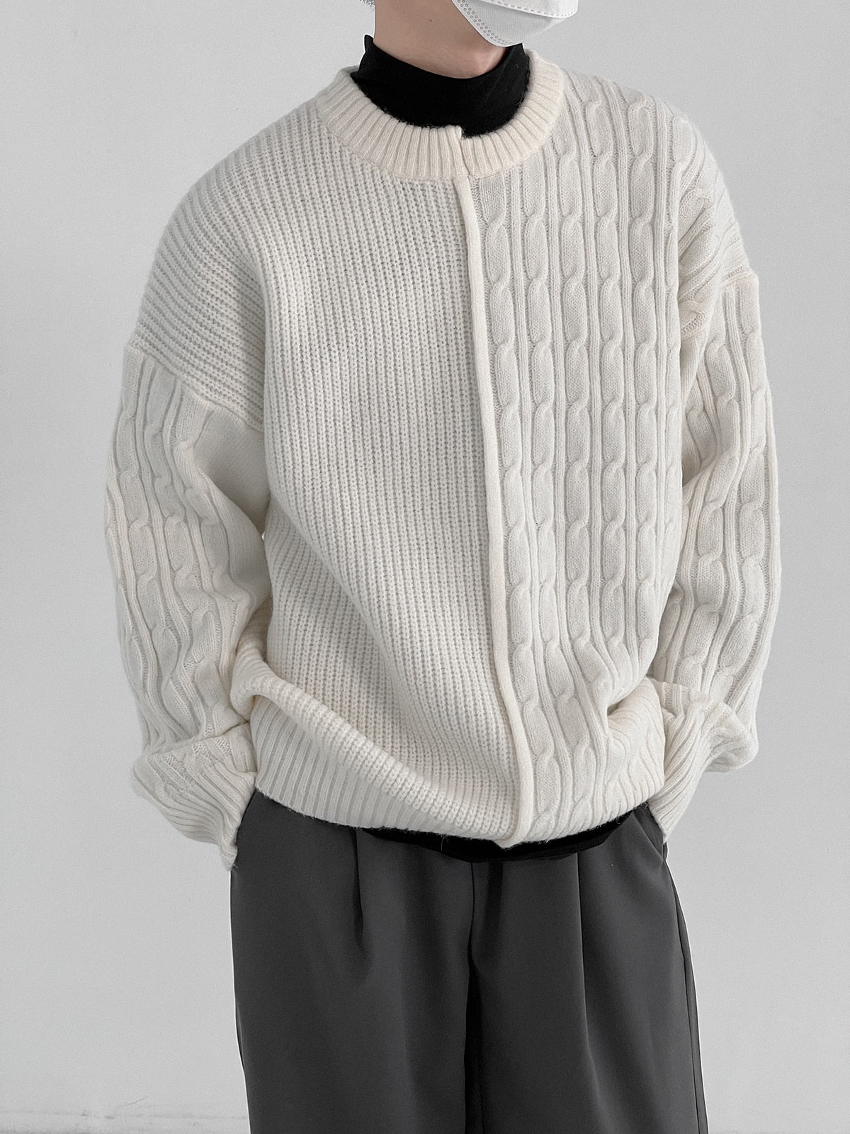IRREGULAR KNITTED SWEATER - INTOHYPEZONE