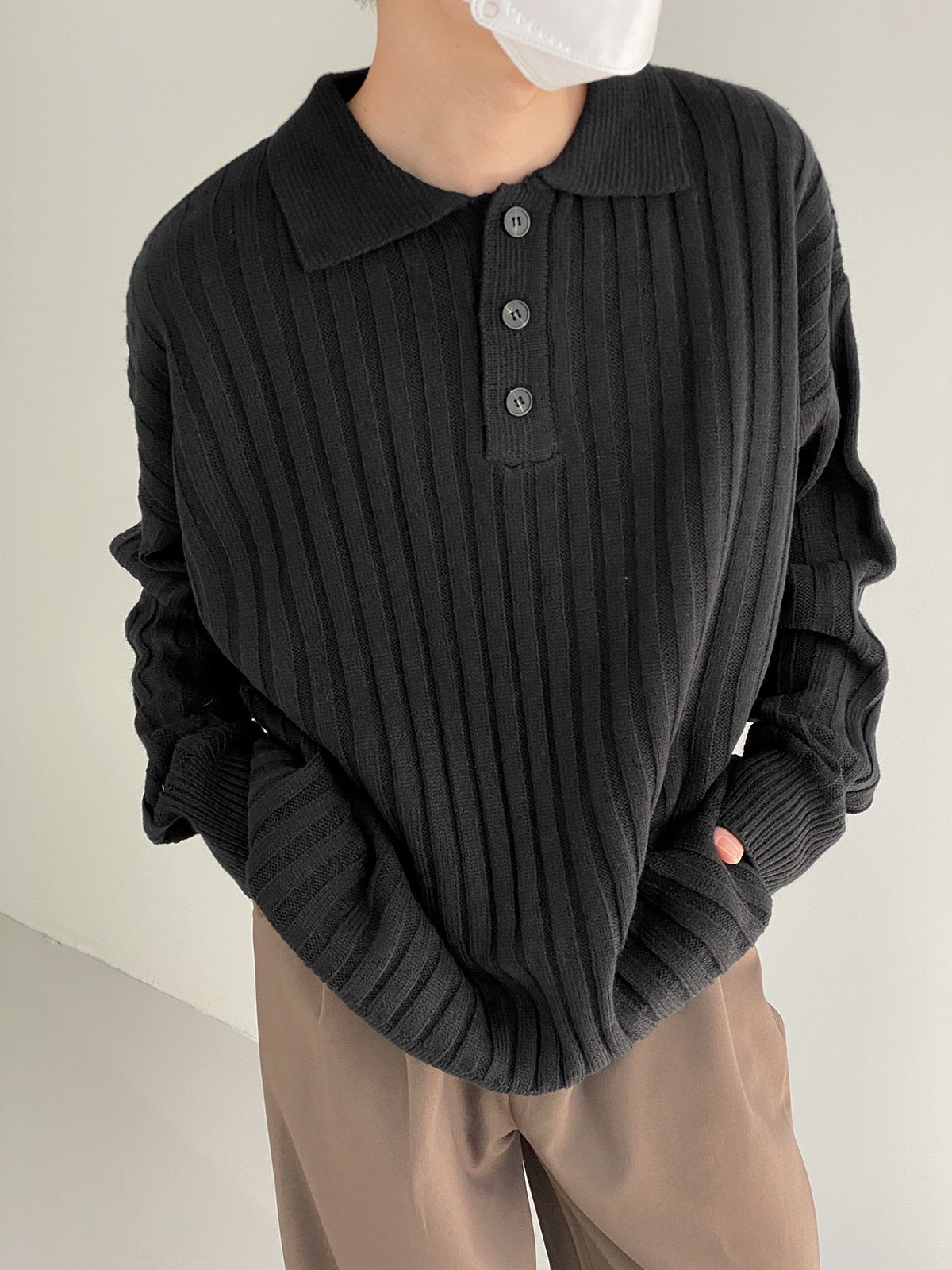 TURN DOWN COLLAR SWEATER - INTOHYPEZONE